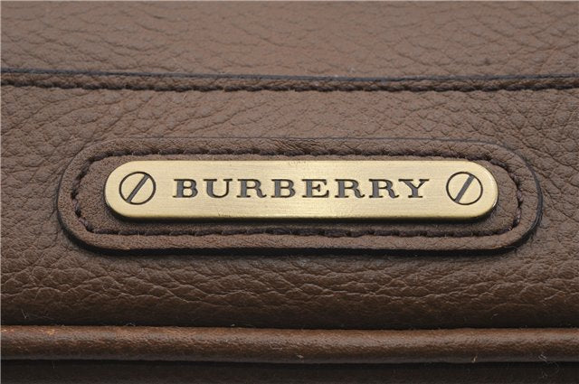 Authentic BURBERRY Vintage Leather Enamel Shoulder Hand Bag Brown 4983D