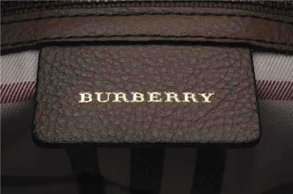 Authentic BURBERRY Vintage Leather Enamel Shoulder Hand Bag Brown 4983D