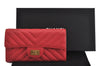 Authentic CHANEL Calf Skin V Stitch CC Logo Long Wallet Purse Pink Box 4983F