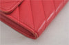 Authentic CHANEL Calf Skin V Stitch CC Logo Long Wallet Purse Pink Box 4983F