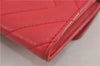 Authentic CHANEL Calf Skin V Stitch CC Logo Long Wallet Purse Pink Box 4983F