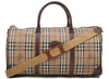 Authentic Burberrys Vintage Nova Check Shoulder Boston Bag PVC Beige 4984D