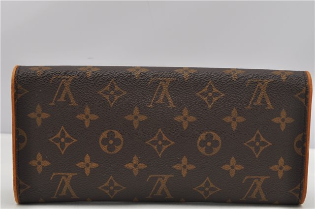 Authentic Louis Vuitton Monogram Pochette Twin GM Shoulder Bag M51852 LV 4986F