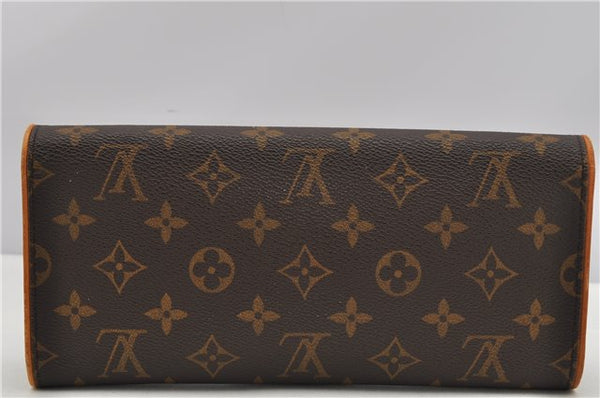 Authentic Louis Vuitton Monogram Pochette Twin GM Shoulder Bag M51852 LV 4986F