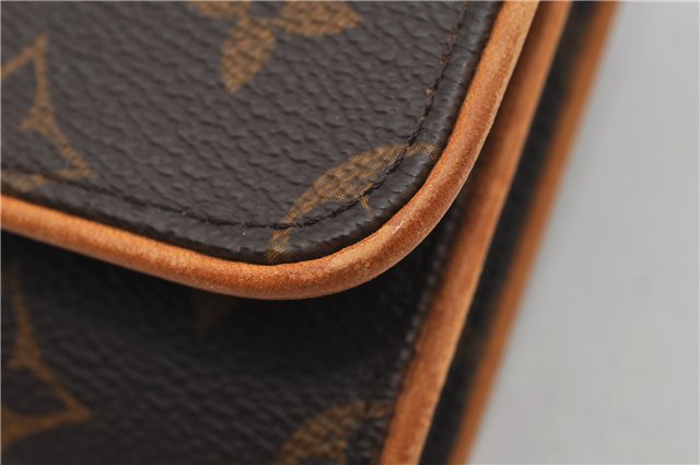 Authentic Louis Vuitton Monogram Pochette Twin GM Shoulder Bag M51852 LV 4986F