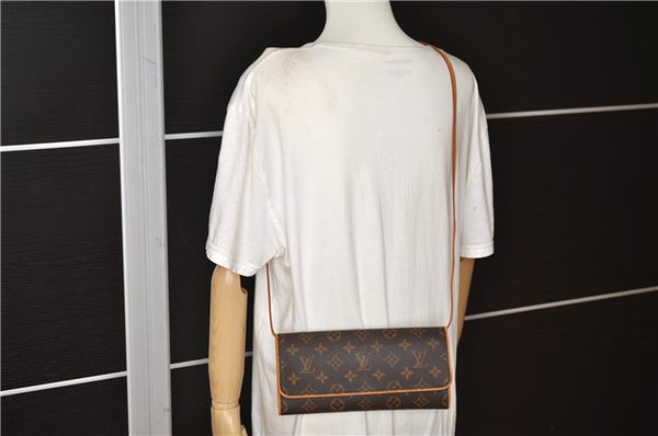 Authentic Louis Vuitton Monogram Pochette Twin GM Shoulder Bag M51852 LV 4986F