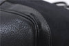 Authentic HERMES Garden Party MM Shoulder Tote Bag Canvas Leather Black 4987E