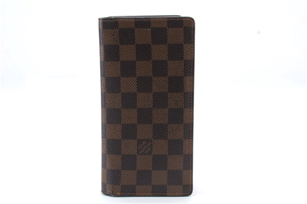 Authentic LOUIS VUITTON Damier Portefeuille Brazza Wallet N60017 LV 4993C