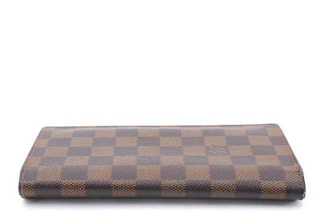 Authentic LOUIS VUITTON Damier Portefeuille Brazza Wallet N60017 LV 4993C