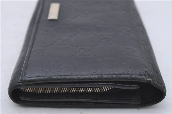 Authentic GUCCI Guccissima Leather Long Wallet Purse 170426 Black 4995D