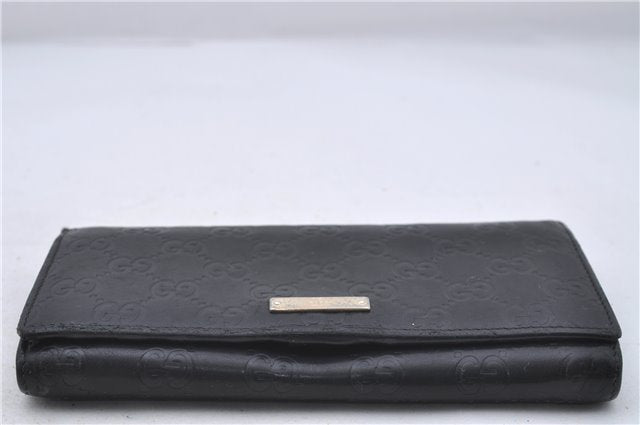 Authentic GUCCI Guccissima Leather Long Wallet Purse 170426 Black 4995D