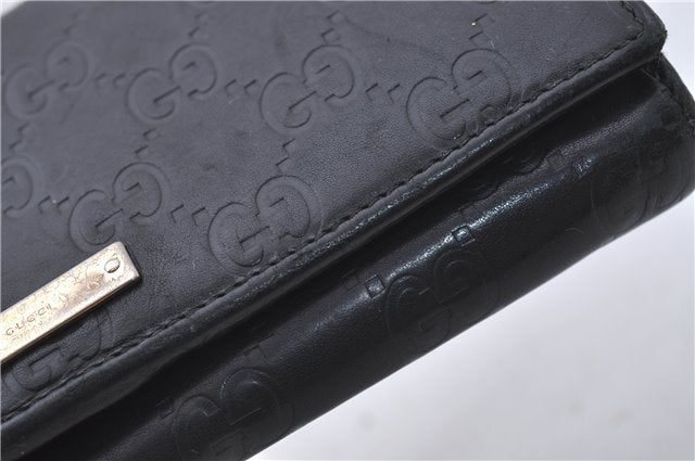 Authentic GUCCI Guccissima Leather Long Wallet Purse 170426 Black 4995D