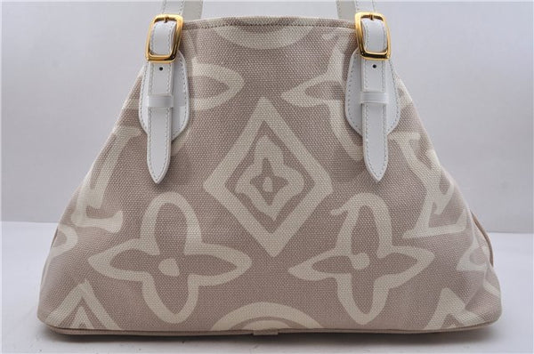 Authentic Louis Vuitton Cruise Line Tahitienne PM Tote Bag Beige M95674 LV 5000E