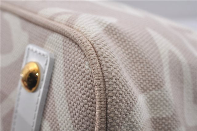 Authentic Louis Vuitton Cruise Line Tahitienne PM Tote Bag Beige M95674 LV 5000E