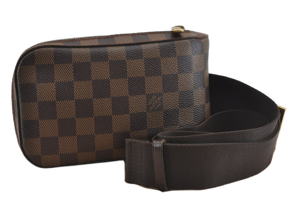 Authentic Louis Vuitton Damier Geronimos Waist Body Bag N51994 LV 5000F