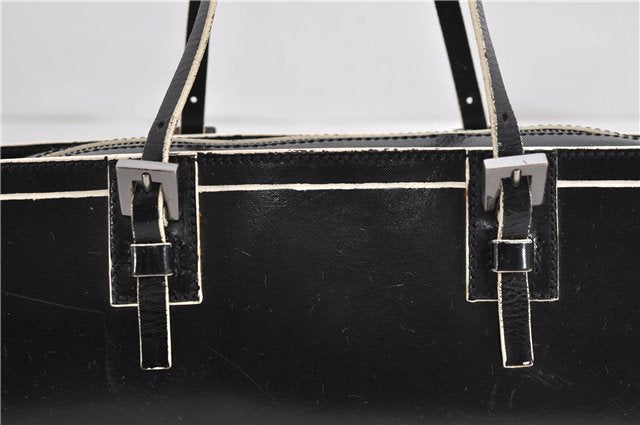 Authentic FENDI Vintage Shoulder Hand Bag Leather Black 5005D