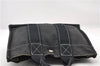 Authentic HERMES Deauville PM Hand Tote Hand Bag Purse Canvas Black 5006C