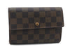 Authentic LOUIS VUITTON Damier Porte Tresor Etui Papier Wallet N61202 LV 5007C