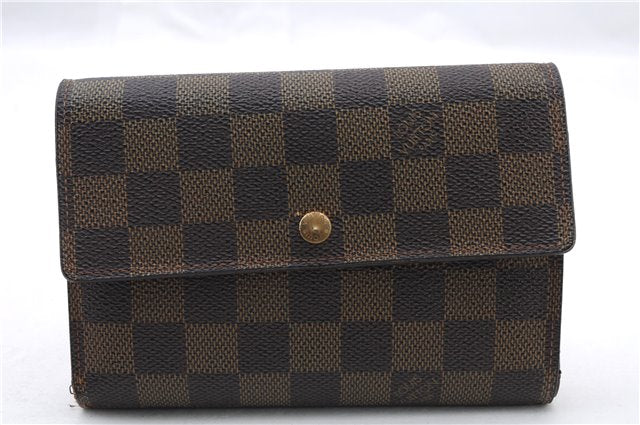 Authentic LOUIS VUITTON Damier Porte Tresor Etui Papier Wallet N61202 LV 5007C