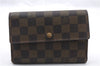 Authentic LOUIS VUITTON Damier Porte Tresor Etui Papier Wallet N61202 LV 5007C