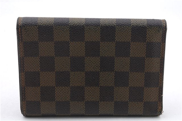 Authentic LOUIS VUITTON Damier Porte Tresor Etui Papier Wallet N61202 LV 5007C