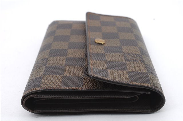 Authentic LOUIS VUITTON Damier Porte Tresor Etui Papier Wallet N61202 LV 5007C