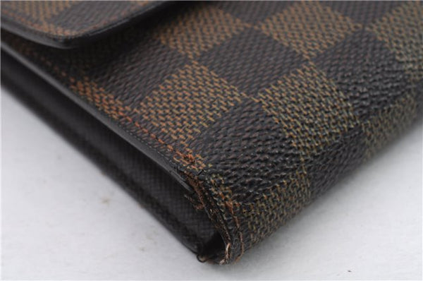 Authentic LOUIS VUITTON Damier Porte Tresor Etui Papier Wallet N61202 LV 5007C