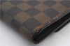 Authentic LOUIS VUITTON Damier Porte Tresor Etui Papier Wallet N61202 LV 5007C