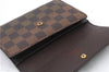 Authentic LOUIS VUITTON Damier Porte Tresor Etui Papier Wallet N61202 LV 5007C