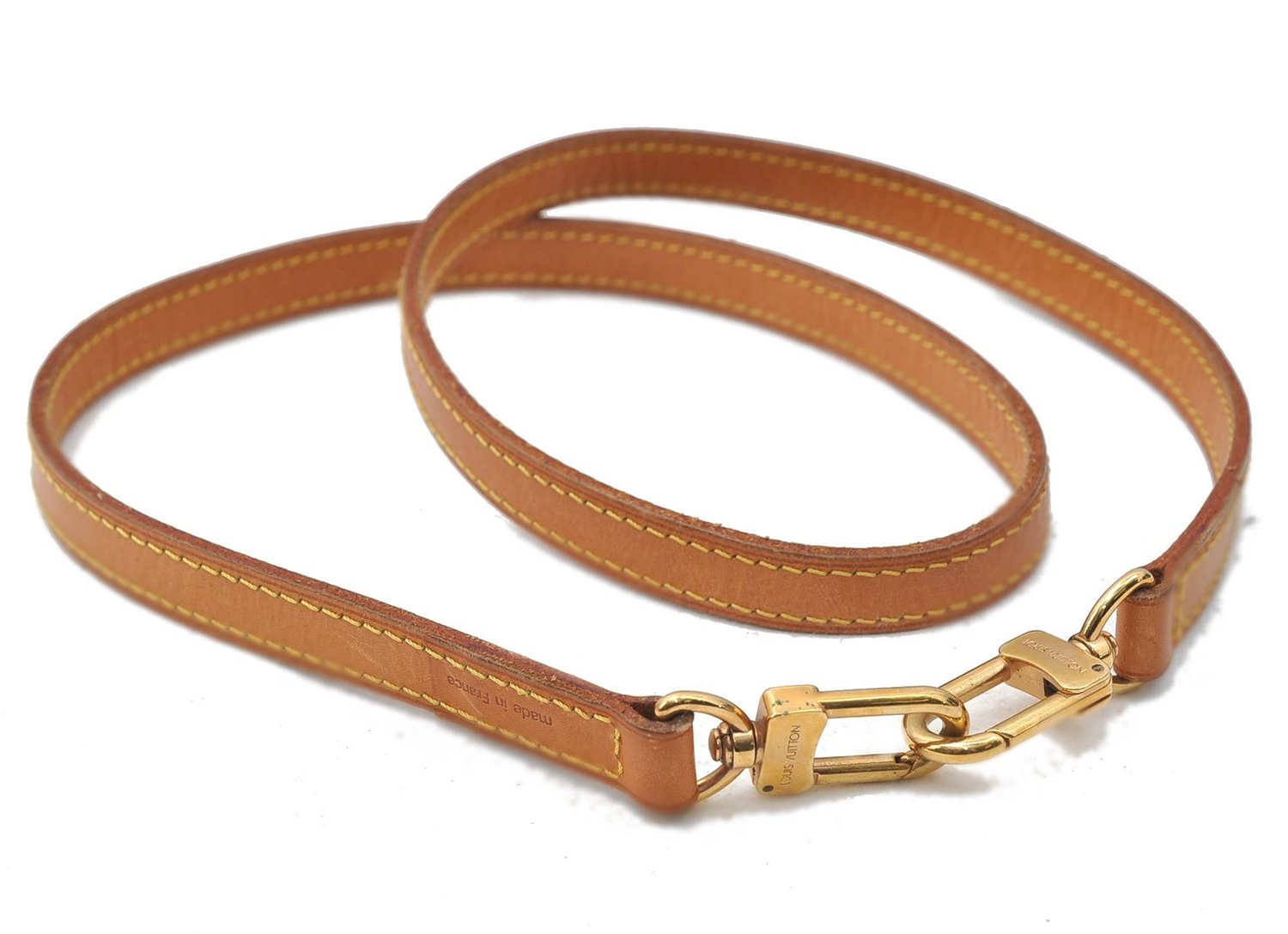 Authentic Louis Vuitton Leather Shoulder Strap Beige 39.0