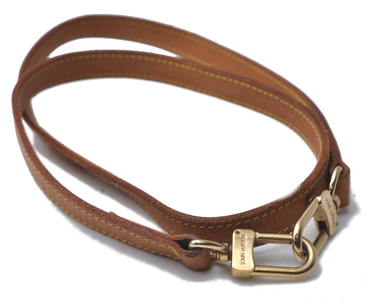 Authentic Louis Vuitton Leather Shoulder Strap Beige 39.0