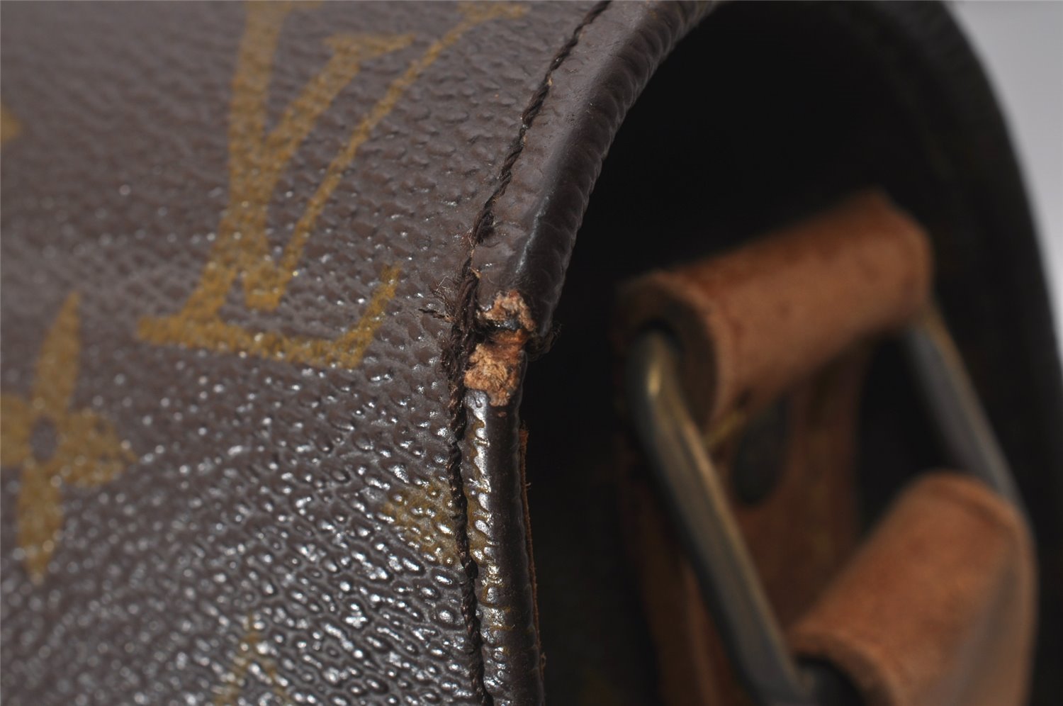 Authentic Louis Vuitton Monogram Cartouchiere GM Shoulder Bag Old Model 5008I