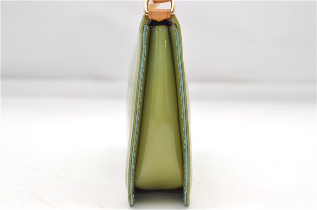 Auth Louis Vuitton Vernis Lexington Hand Bag Pouch Light Green M91011 LV 5012D