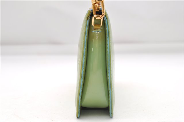 Auth Louis Vuitton Vernis Lexington Hand Bag Pouch Light Green M91011 LV 5012D