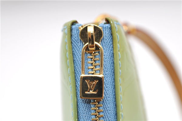 Auth Louis Vuitton Vernis Lexington Hand Bag Pouch Light Green M91011 LV 5012D