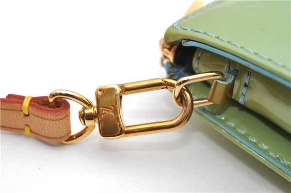 Auth Louis Vuitton Vernis Lexington Hand Bag Pouch Light Green M91011 LV 5012D