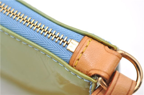 Auth Louis Vuitton Vernis Lexington Hand Bag Pouch Light Green M91011 LV 5012D