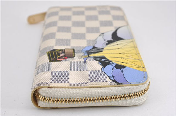 Authentic Louis Vuitton Damier Azur Zippy Wallet Purse Balloon N63006 LV 5013F