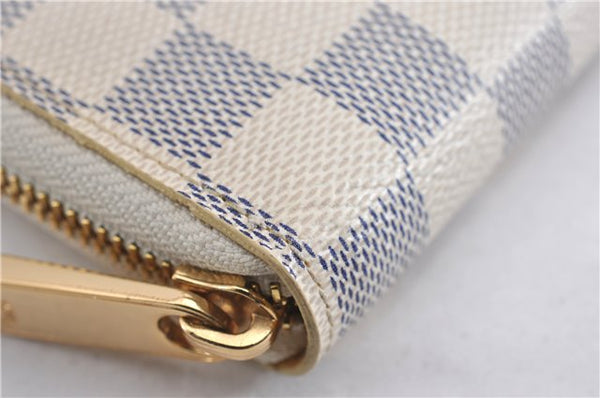 Authentic Louis Vuitton Damier Azur Zippy Wallet Purse Balloon N63006 LV 5013F