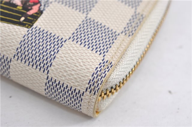 Authentic Louis Vuitton Damier Azur Zippy Wallet Purse Balloon N63006 LV 5013F