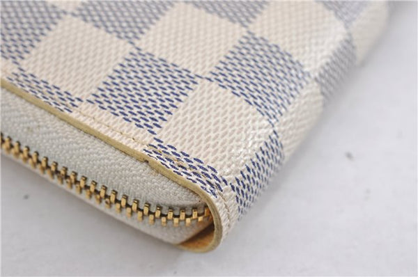 Authentic Louis Vuitton Damier Azur Zippy Wallet Purse Balloon N63006 LV 5013F