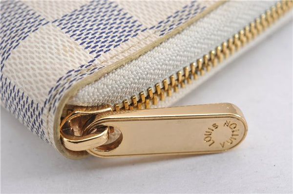 Authentic Louis Vuitton Damier Azur Zippy Wallet Purse Balloon N63006 LV 5013F