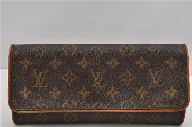 Authentic Louis Vuitton Monogram Pochette Twin GM Shoulder Bag M51852 LV 5018F