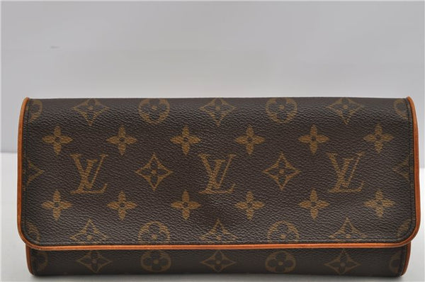Authentic Louis Vuitton Monogram Pochette Twin GM Shoulder Bag M51852 LV 5018F