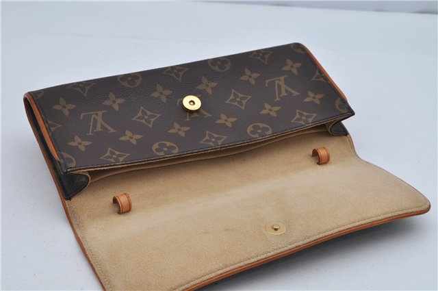 Authentic Louis Vuitton Monogram Pochette Twin GM Shoulder Bag M51852 LV 5018F