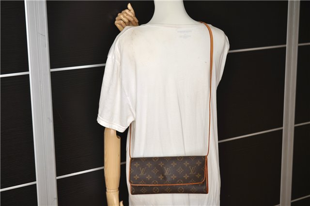 Authentic Louis Vuitton Monogram Pochette Twin GM Shoulder Bag M51852 LV 5018F