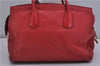 Authentic PRADA Vintage Leather Nappa 2Way Shoulder Hand Tote Bag Red 5020F