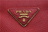 Authentic PRADA Vintage Leather Nappa 2Way Shoulder Hand Tote Bag Red 5020F