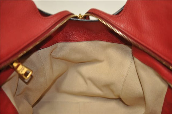 Authentic PRADA Vintage Leather Nappa 2Way Shoulder Hand Tote Bag Red 5020F