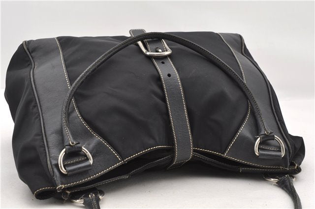 Authentic PRADA Nylon Leather Shoulder Hand Bag Purse Black 5021C